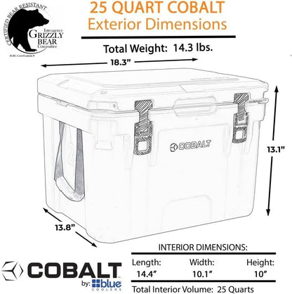 Cobalt 25 Quart Roto-Molded Super Ice Cooler