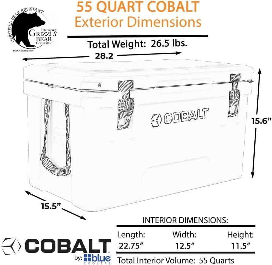 Cobalt 55 Quart Roto-Molded Super Ice Cooler