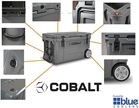 Cobalt 55 Quart Roto-Molded Super Ice Cooler - With Wheels